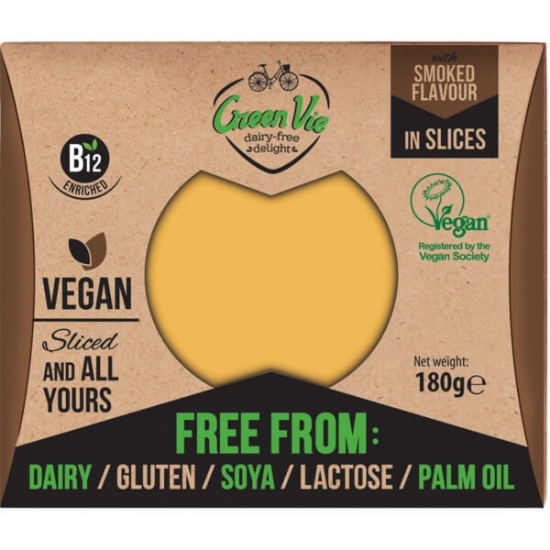 Imagem de Fatias com Sabor Gouda Fumado Vegan sem Lactose e sem Glúten GREEN VIE emb.180g