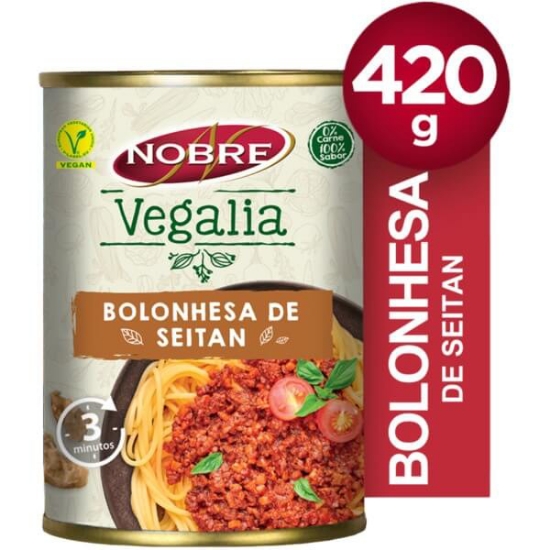 Imagem de Refeição Vegalia Bolonhesa de Seitan Vegan NOBRE lata 420g