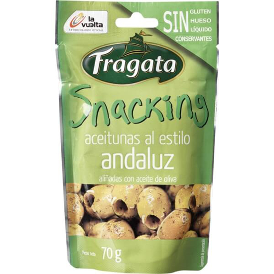 Imagem de Azeitonas Estilo Andaluz sem Glúten FRAGATA SNACKING emb.70g