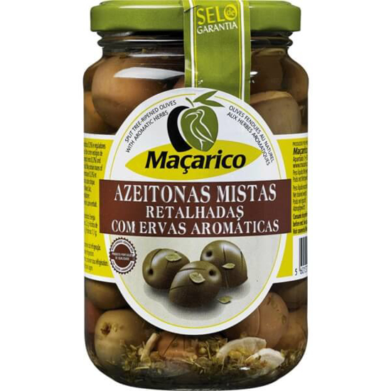 Imagem de Azeitonas Mistas Retalhadas com Ervas Aromáticas MAÇARICO frasco 210g