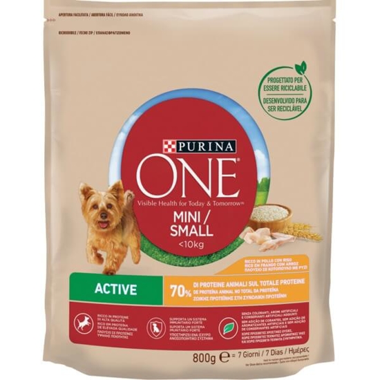 Imagem de Alimento Seco para Cão Active de Frango e Arroz PURINA ONE MINI emb.800g