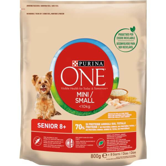 Imagem de Ração para Cão Sénior Mini Frango PURINA ONE emb.800g