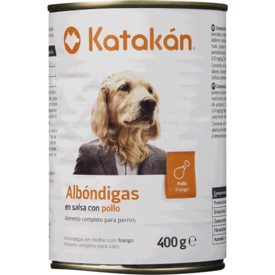 Imagem de Comida Húmida para Cão Almôndegas em Molho de Frango KATAKÁN lata 400g