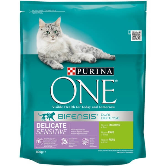 Imagem de Ração para Gato Adulto Sensitive Peru PURINA ONE emb.800g