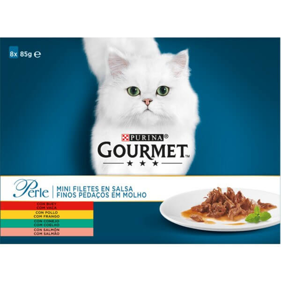 Imagem de Comida Húmida para Gato Adulto Finos Pedaços em Molho Saquetas PURINA GOURMET PERLE emb.8x85g