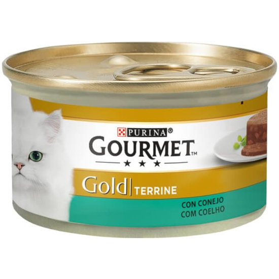 Imagem de Gold Comida Húmida para Gato Terrine com Coelho GOURMET lata 85g