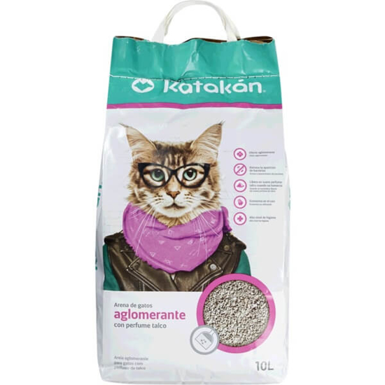 Imagem de Areia para Gato Aglomerante com Perfume de Talco KATAKÁN emb.10L