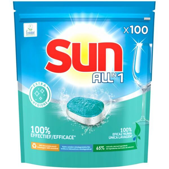 Imagem de Detergente Máquina Loiça Pastilhas All in 1 Higiene SUN 100 doses