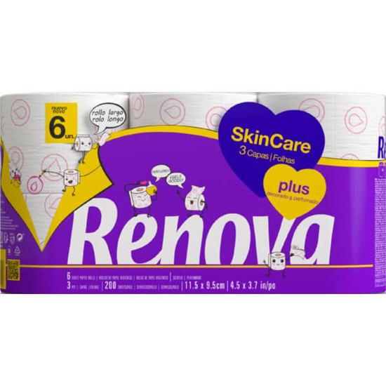 Imagem de Papel Higiénico Plus RENOVA SKIN CARE emb.6 unidades