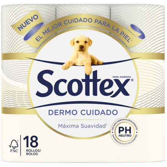 Imagem de Papel Higiénico Dermo Cuidado SCOTTEX emb.18 unidades