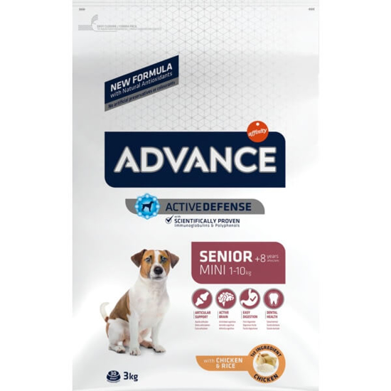 Imagem de Ração para Cão Mini 8+ com Galinha e Arroz ADVANCE emb.3kg