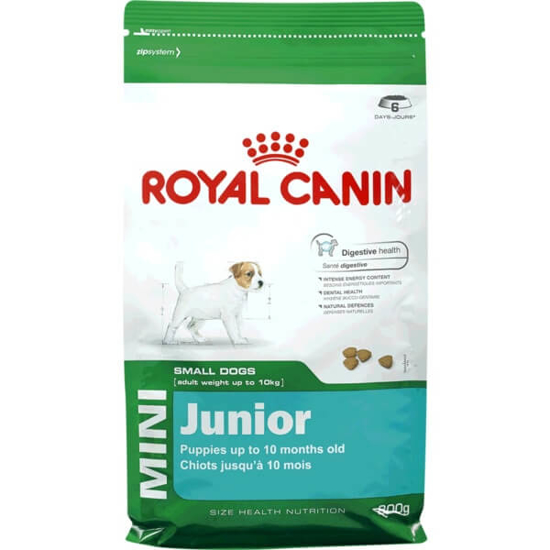 Imagem de Ração para Cão Mini Junior a Partir dos 10 Meses com Mais de 10 kg ROYAL CANIN emb.800g