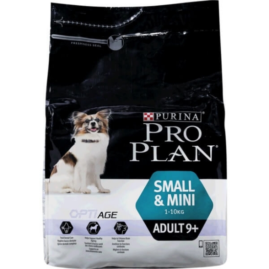 Imagem de Ração para Cão Adulto Pequeno e Mini 9+ anos com OptiAge Rica em Frango PURINA PRO PLAN emb.3kg