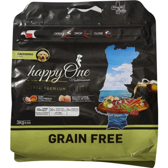 Imagem de Ração para Cão Puppy Mediterrâneo sem Glúten HAPPYONE emb.3kg