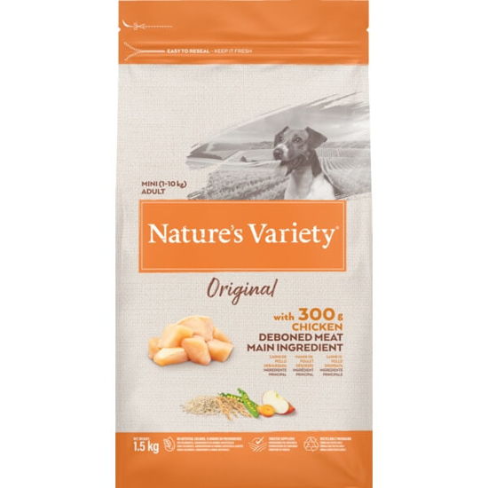 Imagem de Ração para Cão Mini Adulto 1-10 Kg Original de Frango NATURE'S VARIETY emb.1,5kg