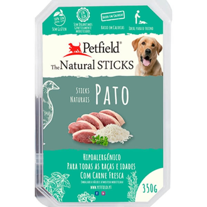 Mostrar detalhes para Snack para Cão Sticks de Pato sem Glúten PETFIELD emb.350g Imagem de Snack para Cão Sticks de Pato sem Glúten PETFIELD emb.350g