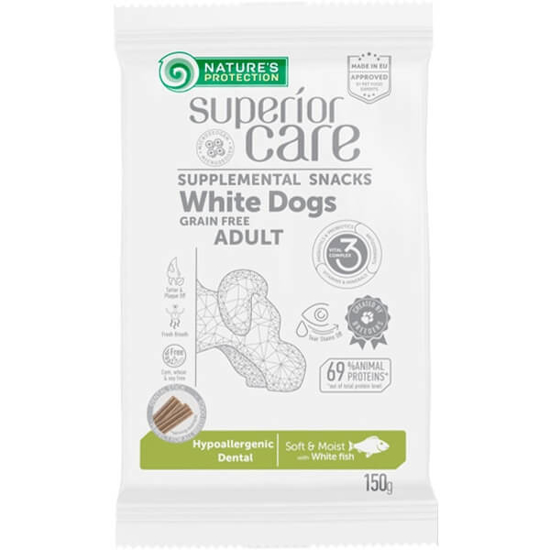 Imagem de Snack para Cão Hipoalergénico Dental Whit Fish NATURES PROTECTION emb.150g