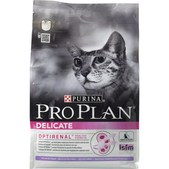 Imagem de Delicate Ração para Gato Adulto com OptiRenal para Digestão Sensível Rica em Peru PURINA PRO PLAN emb.3kg