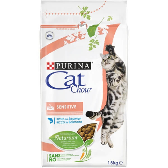 Imagem de Ração para Gato Adulto com Digestão Sensível Rica em Salmão CAT CHOW emb.1,5kg