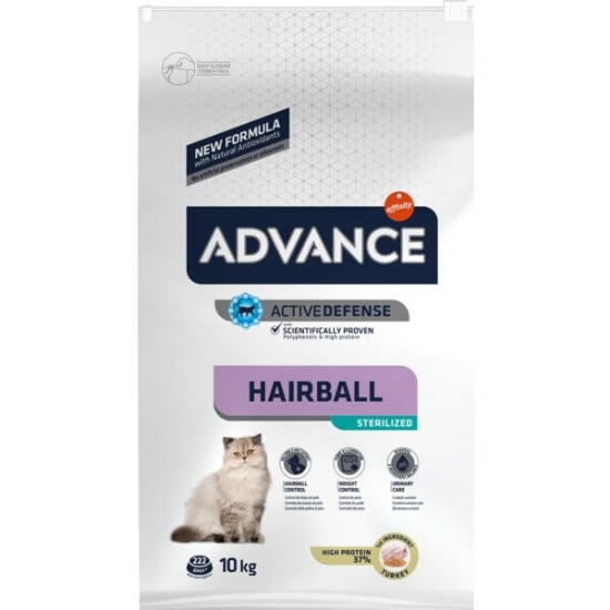 Imagem de Ração Seca para Gato Esterilizado Hairball de Peru ADVANCE emb.10kg