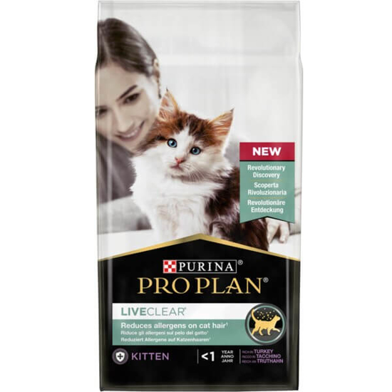 Imagem de Ração para Gato Live Clear Kitten -1 Ano de Peru PURINA PRO PLAN emb.1,4kg