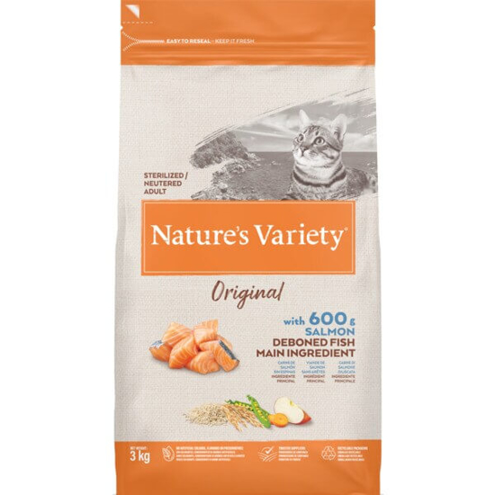 Imagem de Ração para Gato Esterilizado Adulto Original de Salmão NATURE'S VARIETY emb.3kg