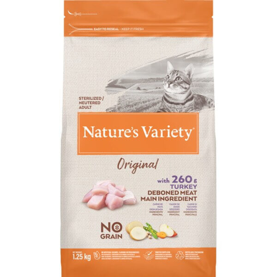 Imagem de Ração para Gato Esterilizado Adulto Original de Peru NATURE'S VARIETY emb.1,25kg