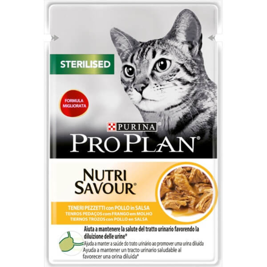 Imagem de NutriSavour Comida Húmida para Gato Adulto Esterilizado com Frango em Molho PURINA PRO PLAN emb.85g