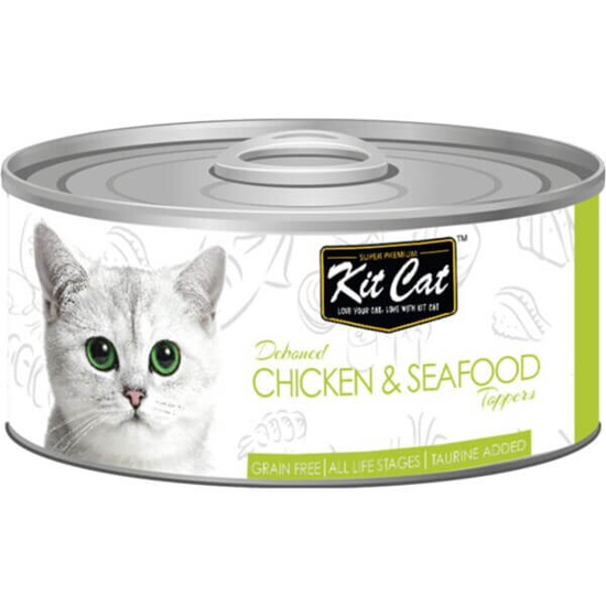 Imagem de Comida Húmida para Gato de Frango e Marisco KIT CAT lata 80g