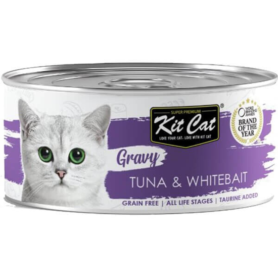 Imagem de Comida Húmida para Gato de Atum e Isca Branca KIT CAT GRAVY lata 70g