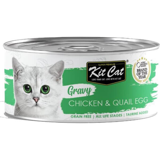 Imagem de Comida Húmida para Gato de Frango e Ovo de Codorna KIT CAT GRAVY lata 70g