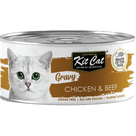 Imagem de Comida Húmida para Gato de Frango e Carne KIT CAT GRAVY lata 70g