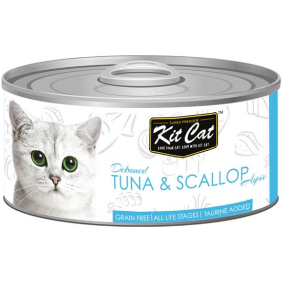 Imagem de Comida Húmida para Gato de Atum e Vieira KIT CAT lata 80g