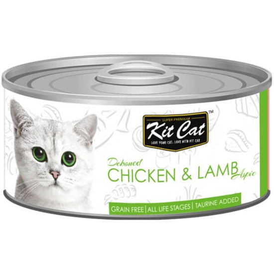 Imagem de Comida Húmida para Gato de Frango e Cordeiro KIT CAT lata 80g