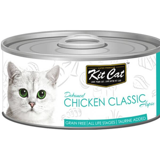 Imagem de Comida Húmida para Gato de Frango KIT CAT lata 80g