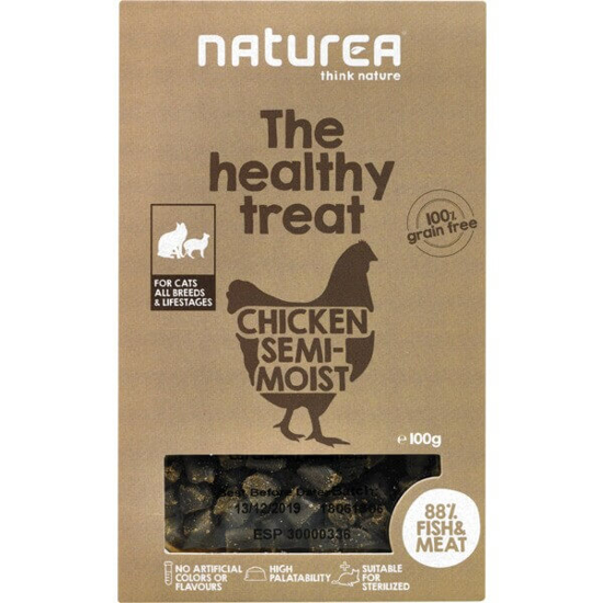 Imagem de Snack para Gato Semi-Húmido de Frango sem Glúten NATUREA THE HEALTHY TREAT emb.100g