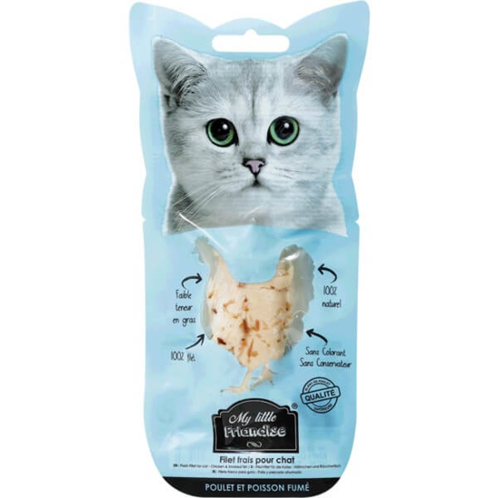 Imagem de Snack para Gato Filete Fresca de Frango e Peixe Fumado MY LITTLE FRIANDISE emb.30g