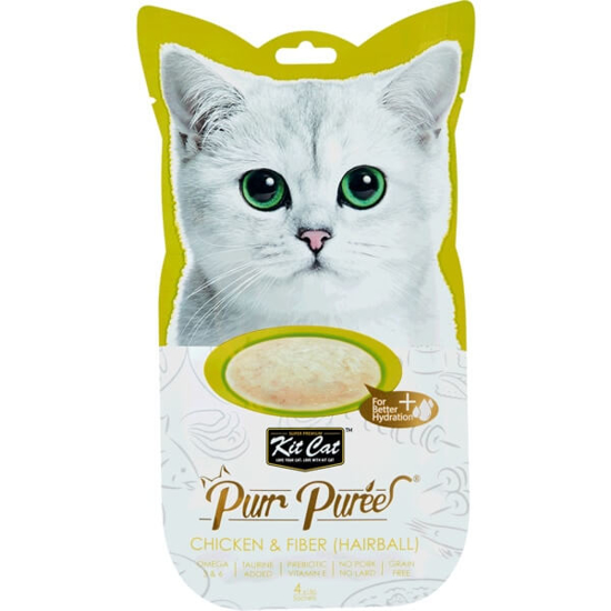 Imagem de Snack para Gato de Frango e Fibra Hairball KIT CAT PURR PUREE emb.60g