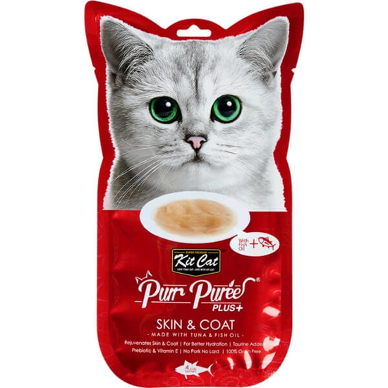 Imagem de Snack para Gato Skin & Coat de Atum e Óleo de Peixe KIT CAT PURR PUREE emb.60g