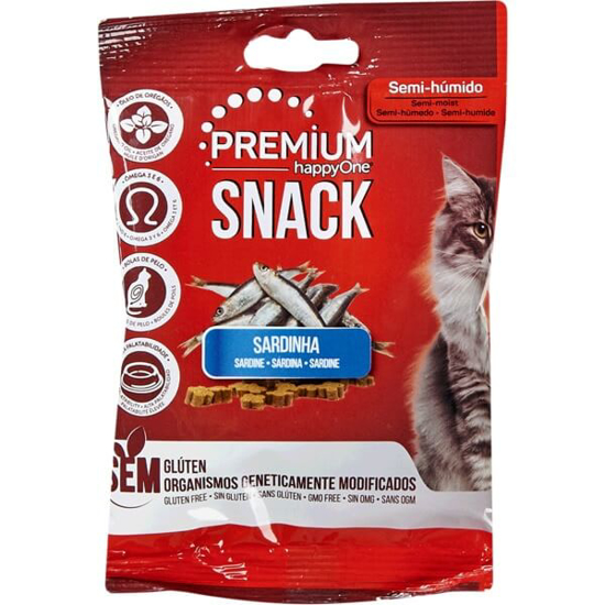 Imagem de Snack para Gato Semi-Húmido de Sardinha sem Glúten HAPPYONE emb.50g