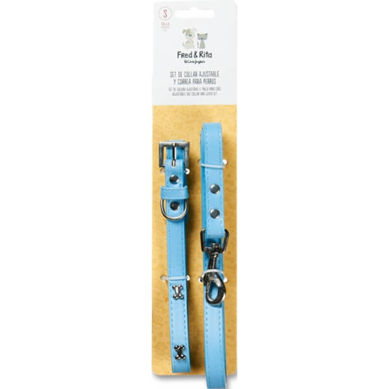 Imagem de Conjunto Coleira+Trela para Cão Azul 41-51cm/2,0X120cm 1 unidade