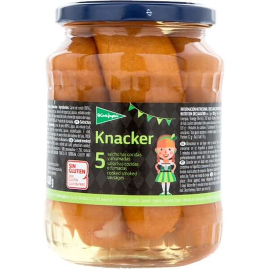 Imagem de Salsichas Knacker EL CORTE INGLÉS frasco 400g