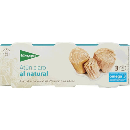 Imagem de Atum Claro ao Natural EL CORTE INGLÉS Pack 3 lata 180g