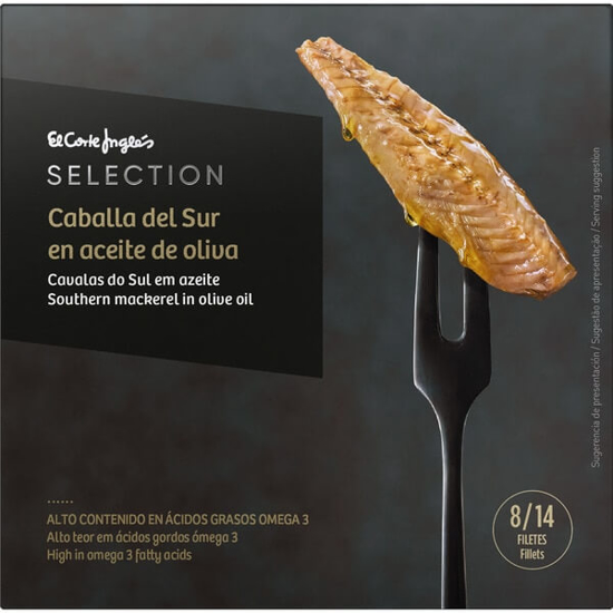 Imagem de Filetes de Cavala do Sul em Azeite 8-14 Unidades EL CORTE INGLÉS SELECTION lata 200g