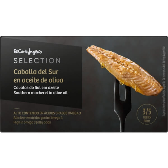 Imagem de Filetes de Cavala do Sul em Azeite 3-5 Unidades EL CORTE INGLÉS SELECTION lata 85g