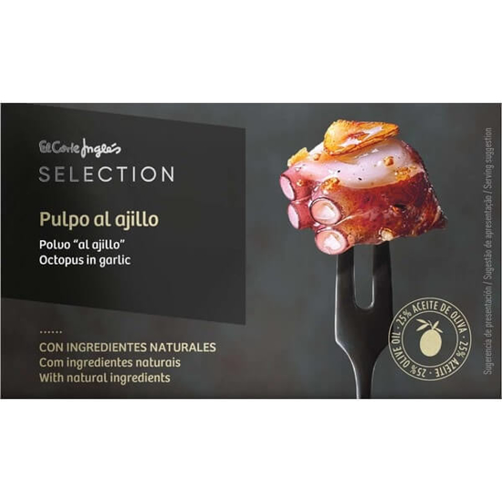 Imagem de Polvo Al Ajillo em Azeite 25% EL CORTE INGLÉS SELECTION lata 72g