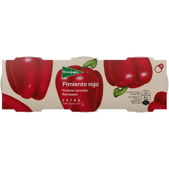 Imagem de Pimentos Vermelhos EL CORTE INGLÉS Pack 3 lata 420g