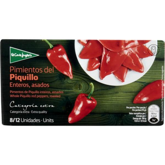 Imagem de Pimentos de Piquillo Inteiros, Assados 8/12 Unidades EL CORTE INGLÉS lata 150g