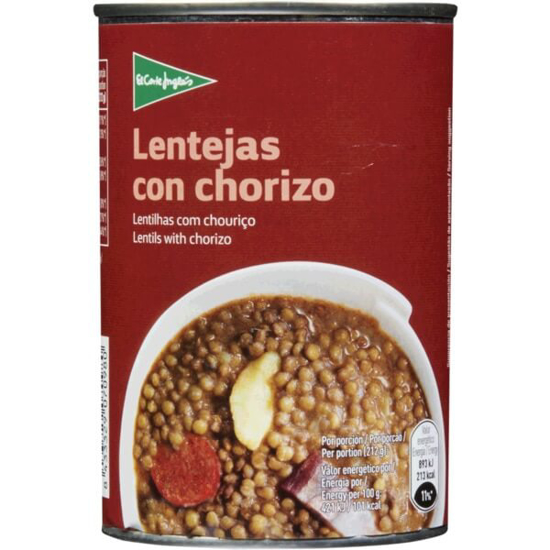 Imagem de Lentilhas com Chouriço EL CORTE INGLÉS lata 400g