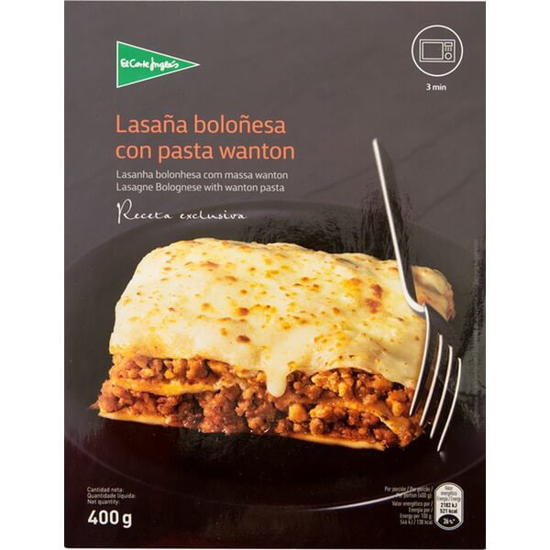 Imagem de Lasanha Bolonhesa com Massa Wanton EL CORTE INGLÉS emb.400g